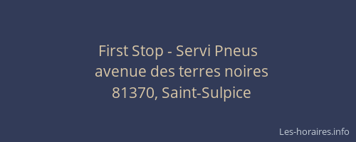 First Stop - Servi Pneus