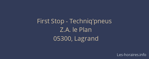 First Stop - Techniq'pneus