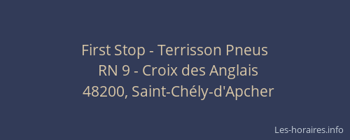 First Stop - Terrisson Pneus