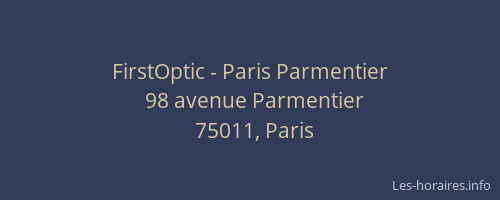 FirstOptic - Paris Parmentier