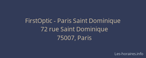 FirstOptic - Paris Saint Dominique