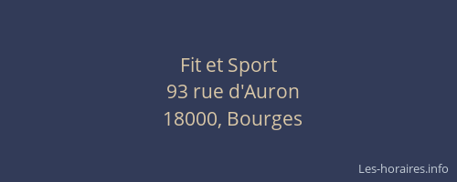 Fit et Sport