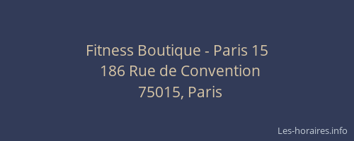 Fitness Boutique - Paris 15