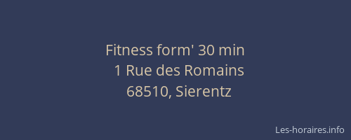 Fitness form' 30 min