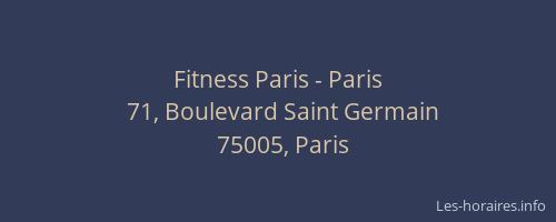 Fitness Paris - Paris