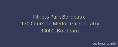 Fitness Park Bordeaux
