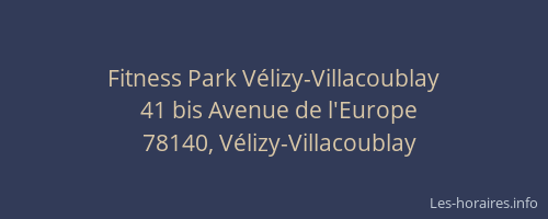 Fitness Park Vélizy-Villacoublay