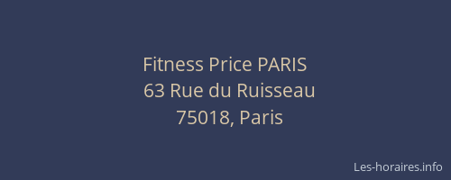 Fitness Price PARIS