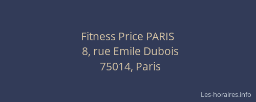Fitness Price PARIS