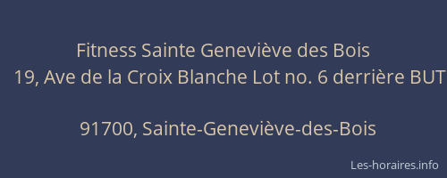 Fitness Sainte Geneviève des Bois