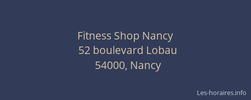 Fitness Shop Nancy