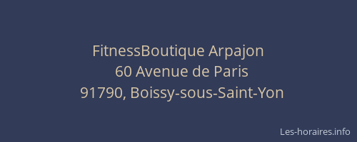 FitnessBoutique Arpajon