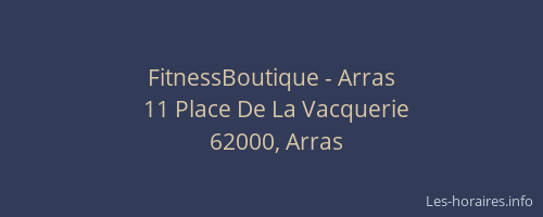 FitnessBoutique - Arras