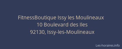 FitnessBoutique Issy les Moulineaux