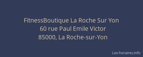 FitnessBoutique La Roche Sur Yon