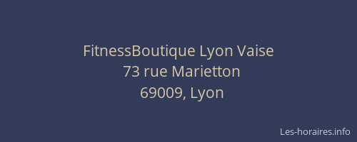 FitnessBoutique Lyon Vaise