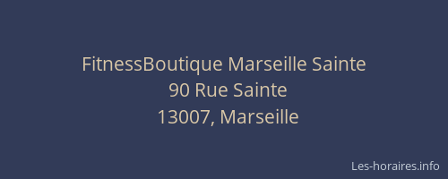 FitnessBoutique Marseille Sainte