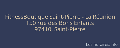 FitnessBoutique Saint-Pierre - La Réunion