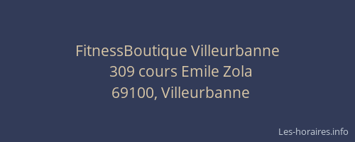 FitnessBoutique Villeurbanne
