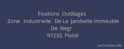 Fixations  Outillages
