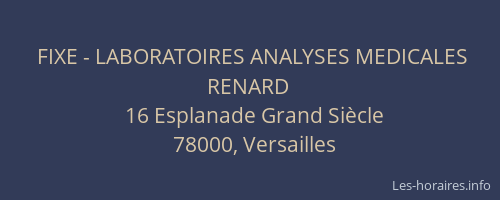 FIXE - LABORATOIRES ANALYSES MEDICALES RENARD