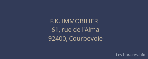F.K. IMMOBILIER