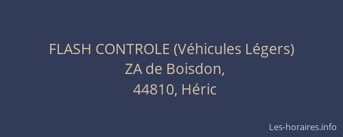 FLASH CONTROLE (Véhicules Légers)