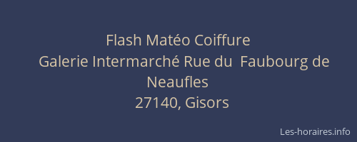 Flash Matéo Coiffure
