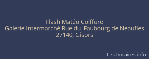 Flash Matéo Coiffure