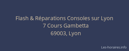 Flash & Réparations Consoles sur Lyon