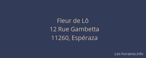 Fleur de L&ocirc;