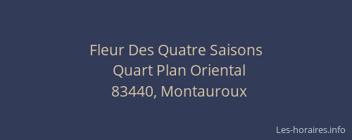 Fleur Des Quatre Saisons