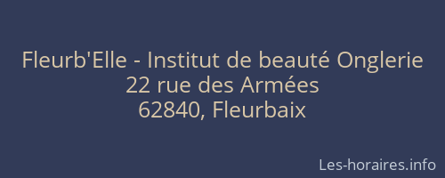 Fleurb'Elle - Institut de beauté Onglerie