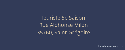 Fleuriste 5e Saison