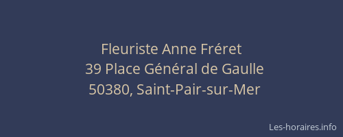 Fleuriste Anne Fr&eacute;ret