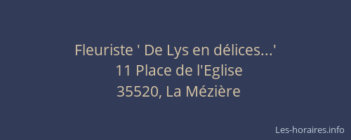 Fleuriste ' De Lys en délices...'