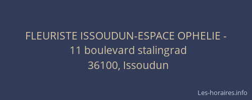 FLEURISTE ISSOUDUN-ESPACE OPHELIE -