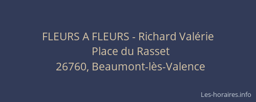 FLEURS A FLEURS - Richard Valérie