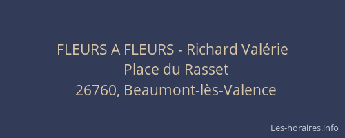 FLEURS A FLEURS - Richard Val&eacute;rie
