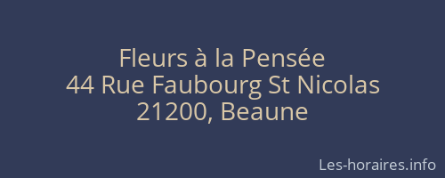 Fleurs à la Pensée