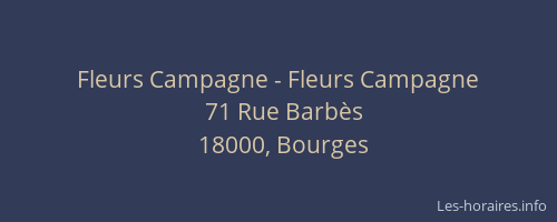 Fleurs Campagne - Fleurs Campagne