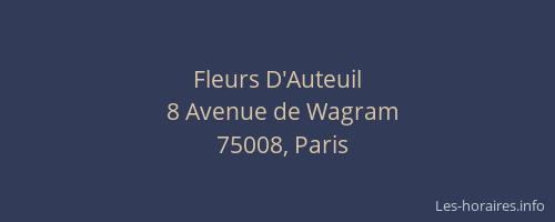 Fleurs D'Auteuil