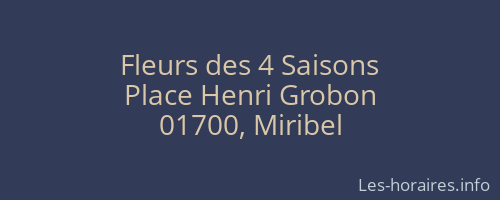 Fleurs des 4 Saisons