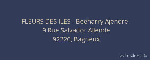 FLEURS DES ILES - Beeharry Ajendre