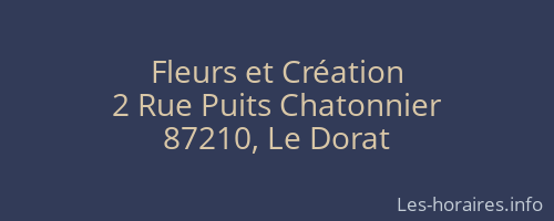 Fleurs et Création