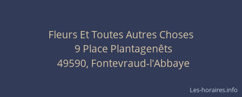 Fleurs Et Toutes Autres Choses