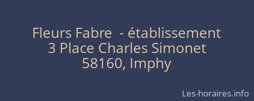 Fleurs Fabre  - établissement