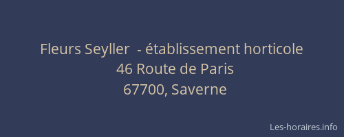 Fleurs Seyller  - établissement horticole