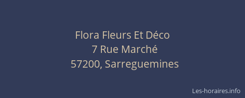 Flora Fleurs Et D&eacute;co