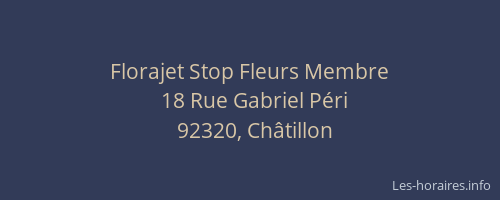 Florajet Stop Fleurs Membre